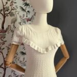 Cash Cash – Maglia in Maglia Bianco Latte con Volant