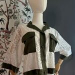 Camicia in Pizzo con Profili Verde Militare