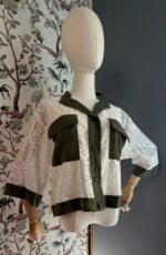 Camicia in Pizzo con Profili Verde Militare