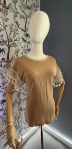 T-Shirt Take Two Con Ricami e Pompon